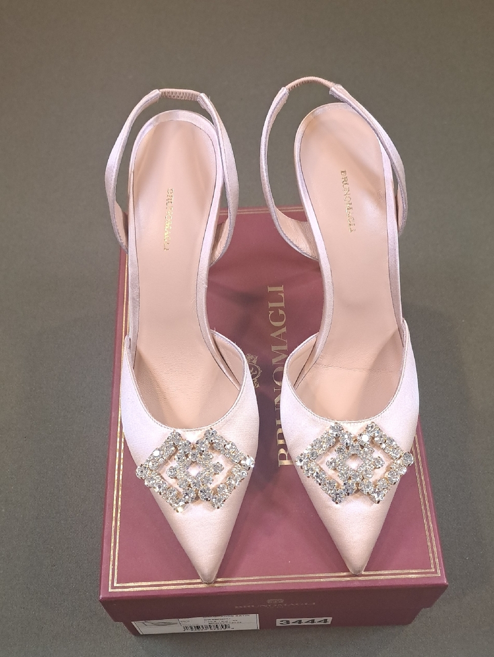 Bruno Magli Moda Pump in Champagne Satin Leather - Size: 10.5 (EU 42) - Picture 2 of 9